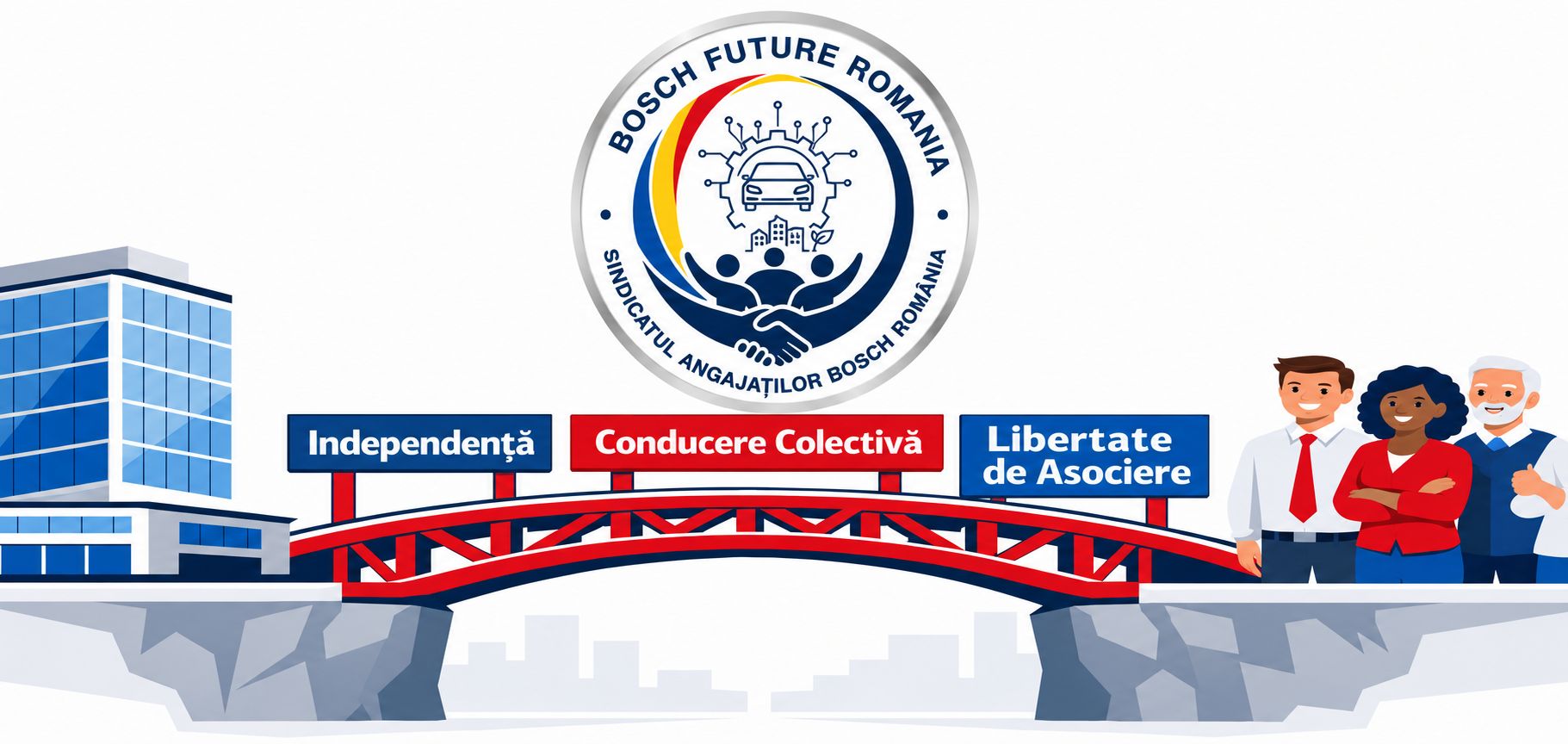Principiile sindicatului: Independență, Conducere colectivă, Libertate de asociere, Solidaritate